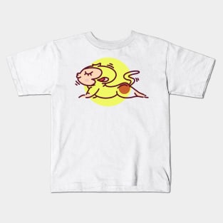 Cute Monkey Animal Yoga #7 Round Edition Kids T-Shirt